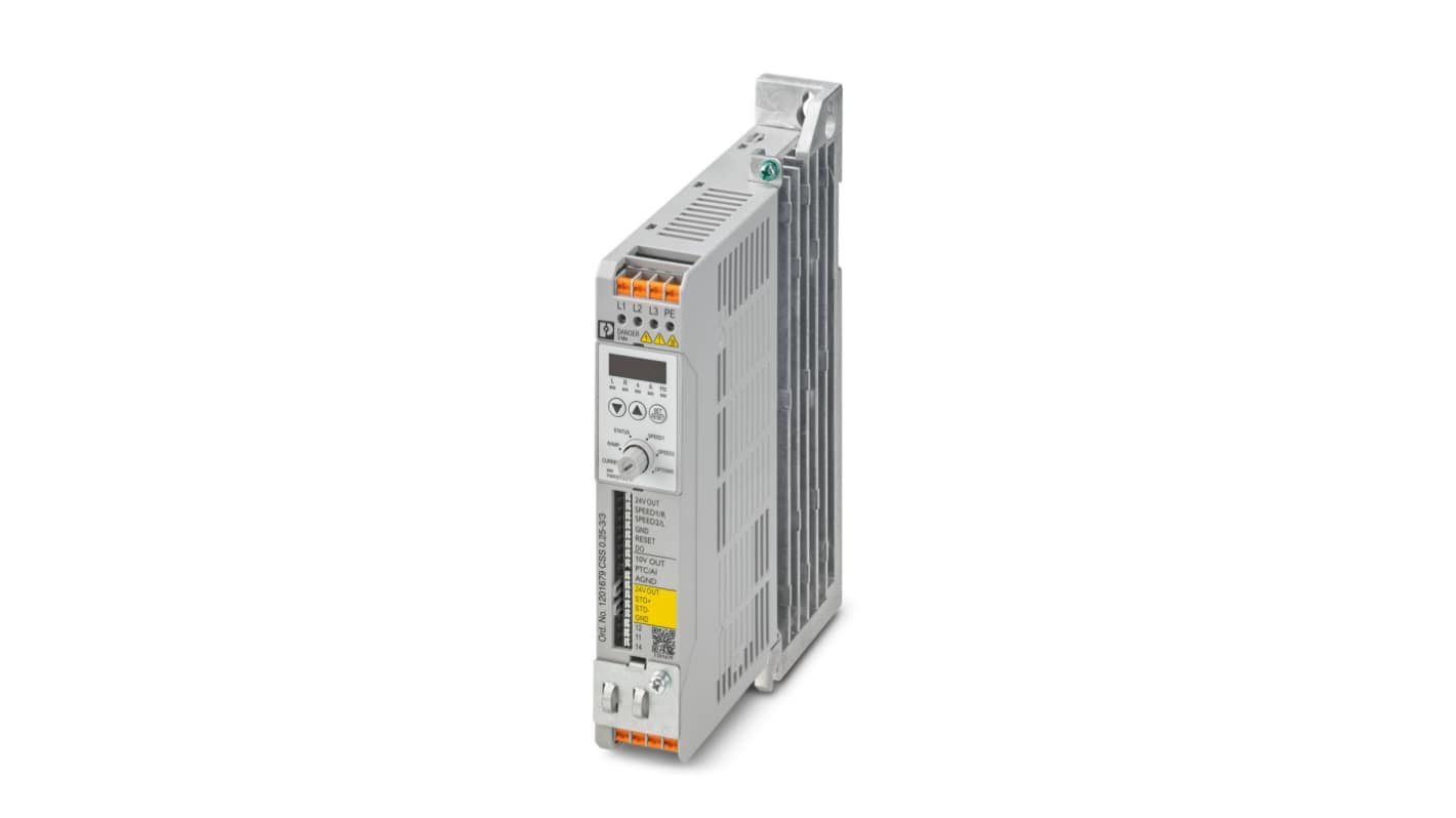 Phoenix Contact 0.25 kW三相变频器, 220 → 480 V, 1 A, 0 → 500Hz, CSS系列