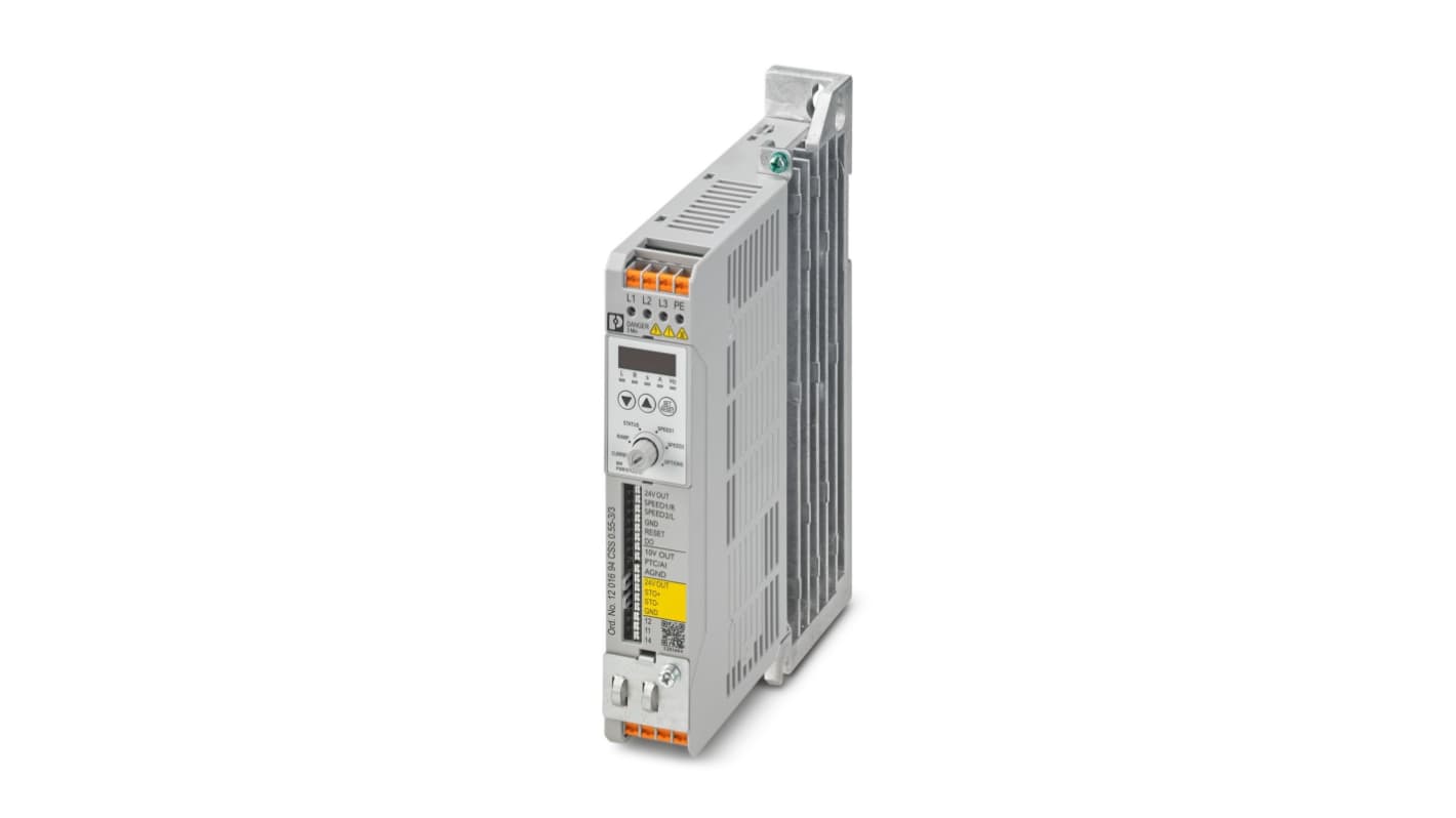 Phoenix Contact 0.55 kW三相变频器, 220 → 480 V, 2 A, 0 → 500Hz, CSS系列