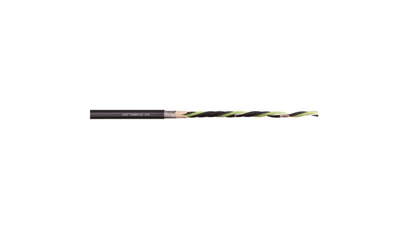 Igus chainflex CF31 Power Cable, 4 Cores, 4 mm², Screened, 20m, Black PVC Sheath, 12 AWG