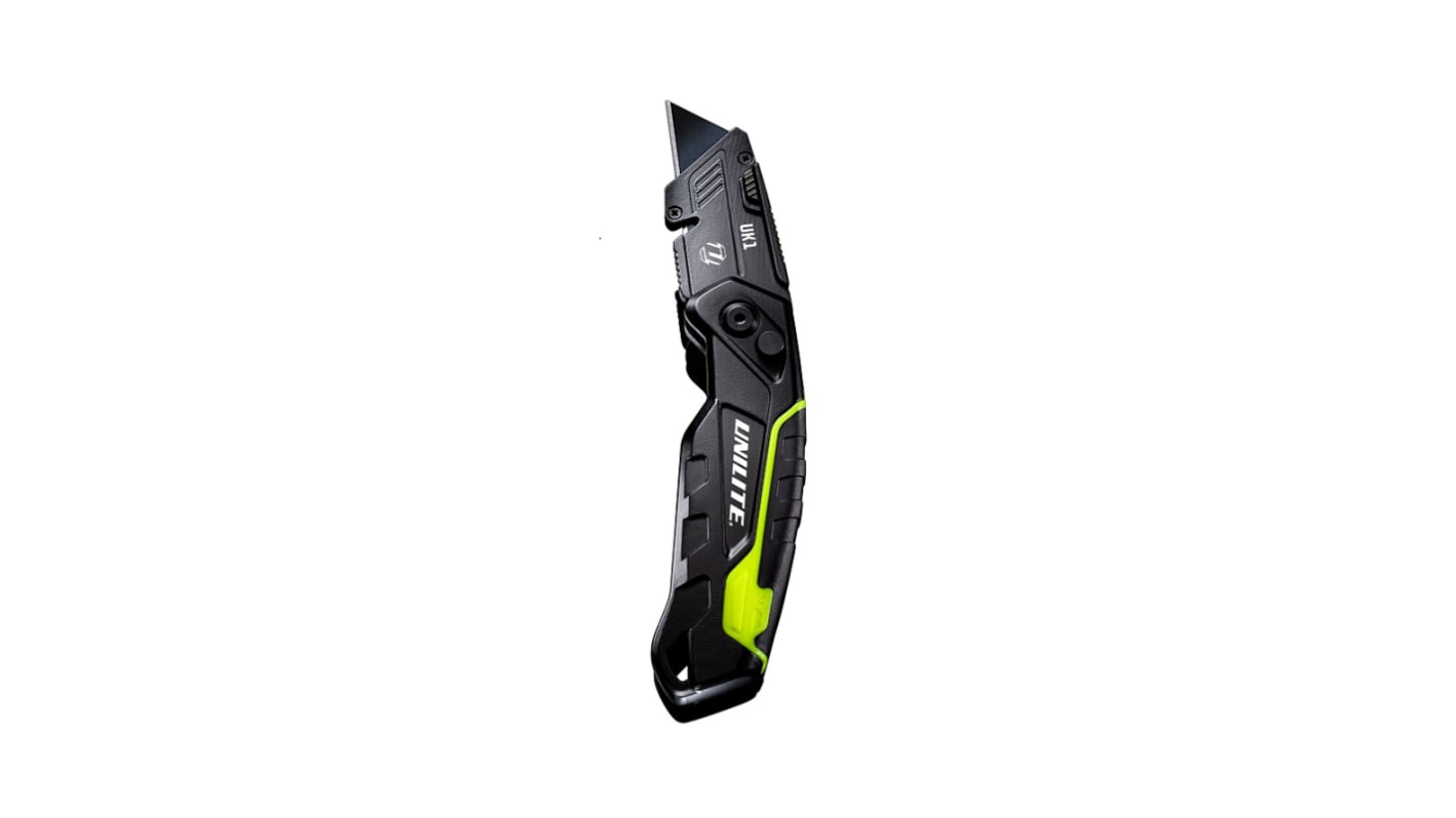 Couteau pliant Unilite UK1 FOLDING UTILITY KNIFE en Nickel manche ABS, TPR