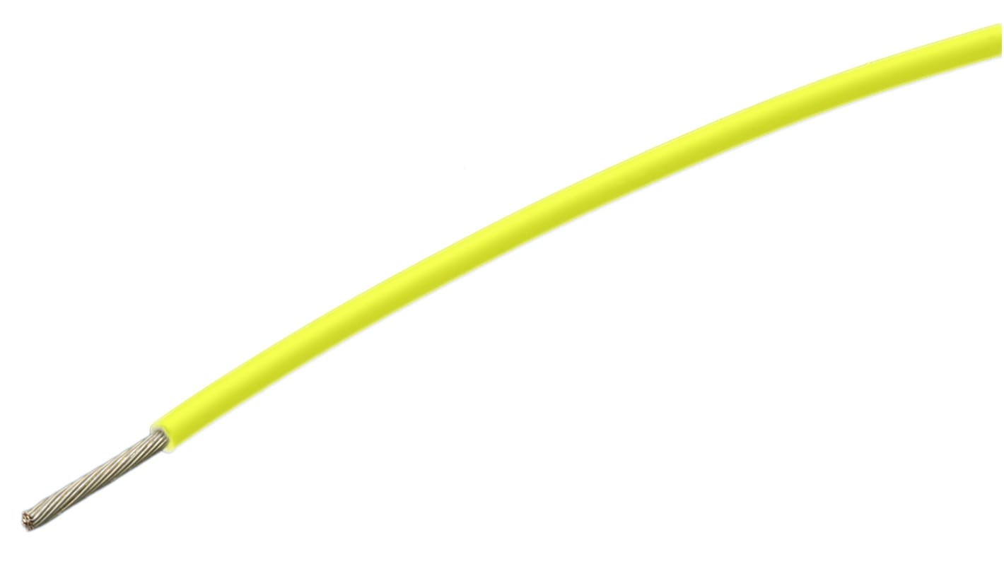 TE Connectivity FlexLite Series Yellow 0.75 mm² High Temperature Wire, 19/0.23 mm, 100m, ETFE Insulation,