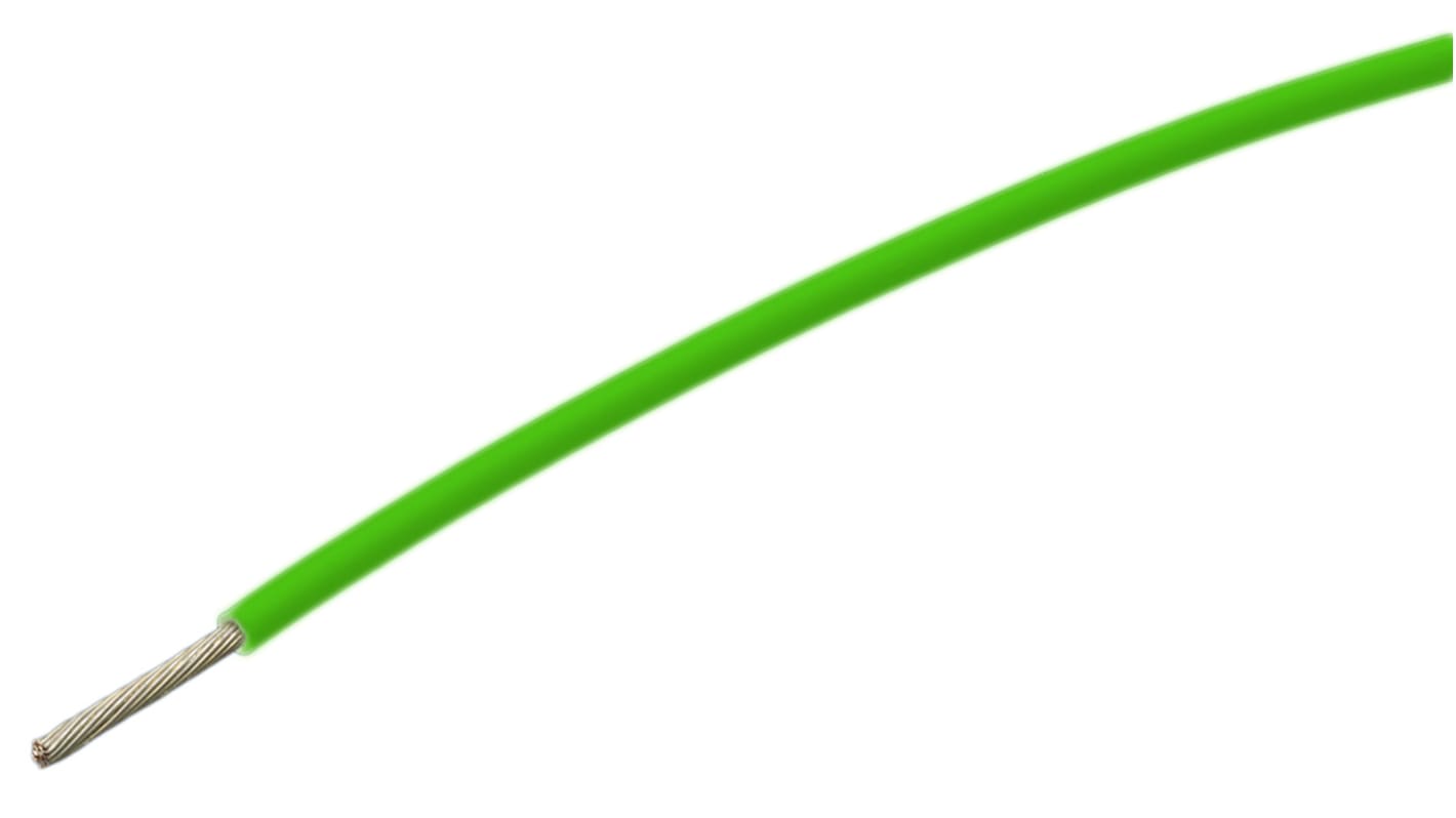 TE Connectivity FlexLite Series Green 1.5 mm² High Temperature Wire, 19/0.32 mm, 100m, ETFE Insulation, FLHTC0311-1.50-5