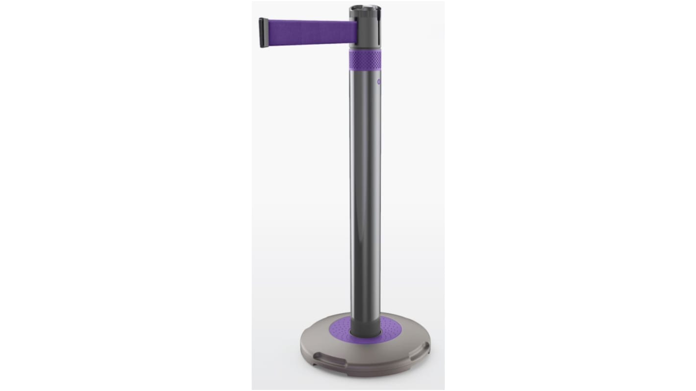 Skipper Black, Purple Nylon Retractable Barrier, Purple Tape