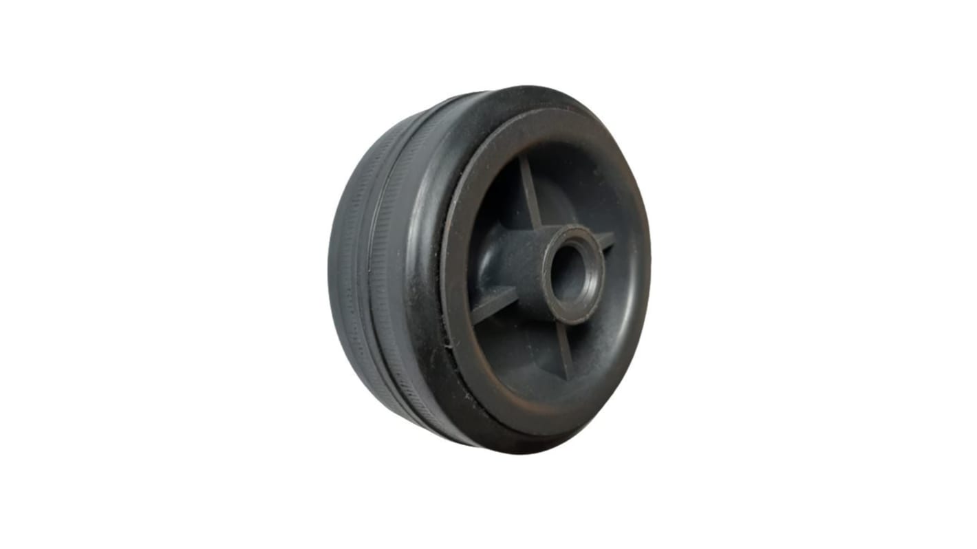 Guitel Hervieu Black Rubber Abrasion Resistant Trolley Wheel, 80kg