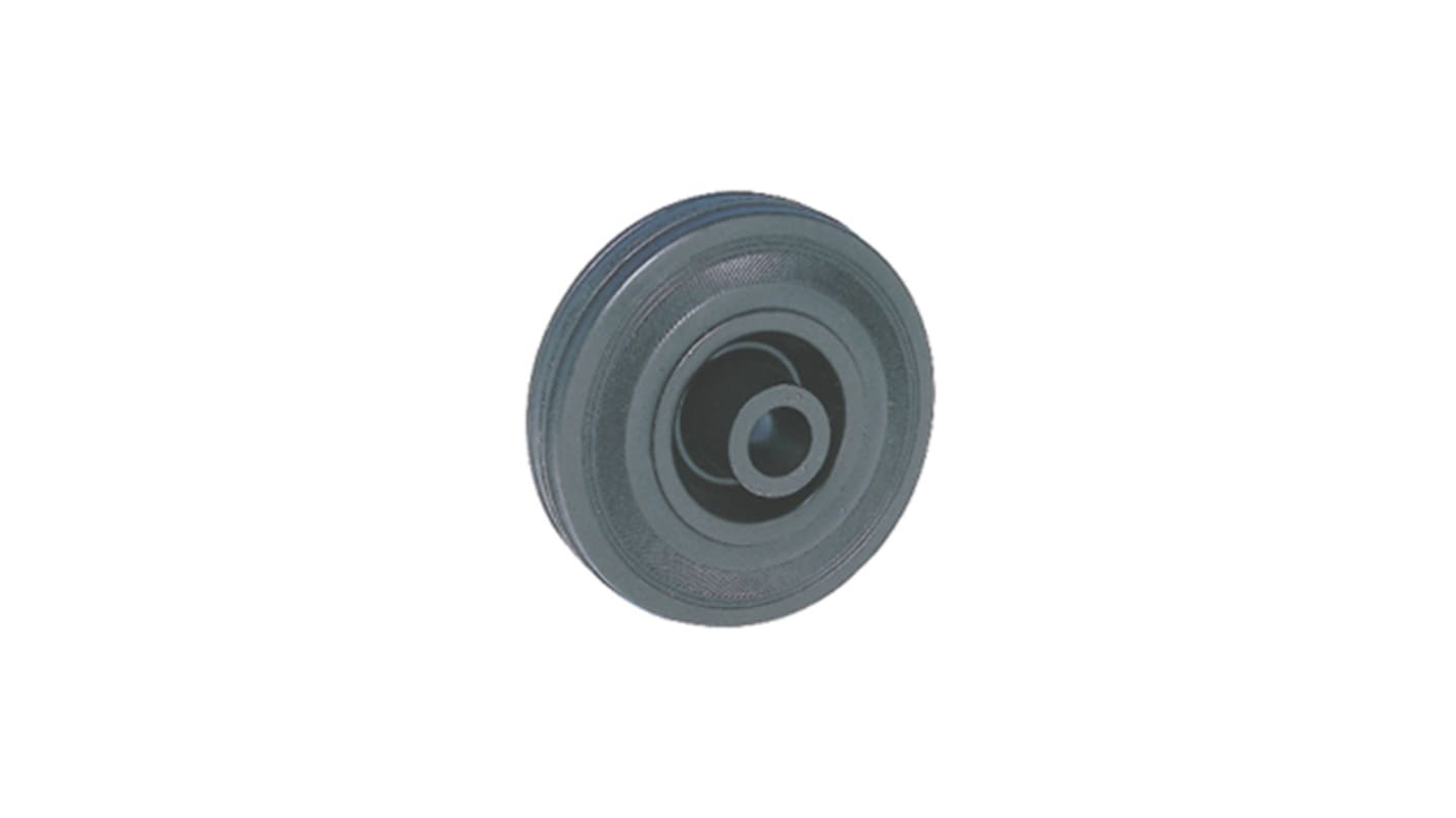 Kółko do wózka, Lite, Guma, Czarny, obc.: 100kg, śred.: 100mm, szer.: 35mm