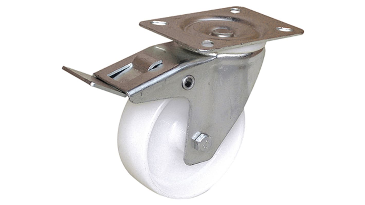 Guitel Hervieu Braked Swivel Castor Wheel, 100kg Capacity, 100mm Wheel