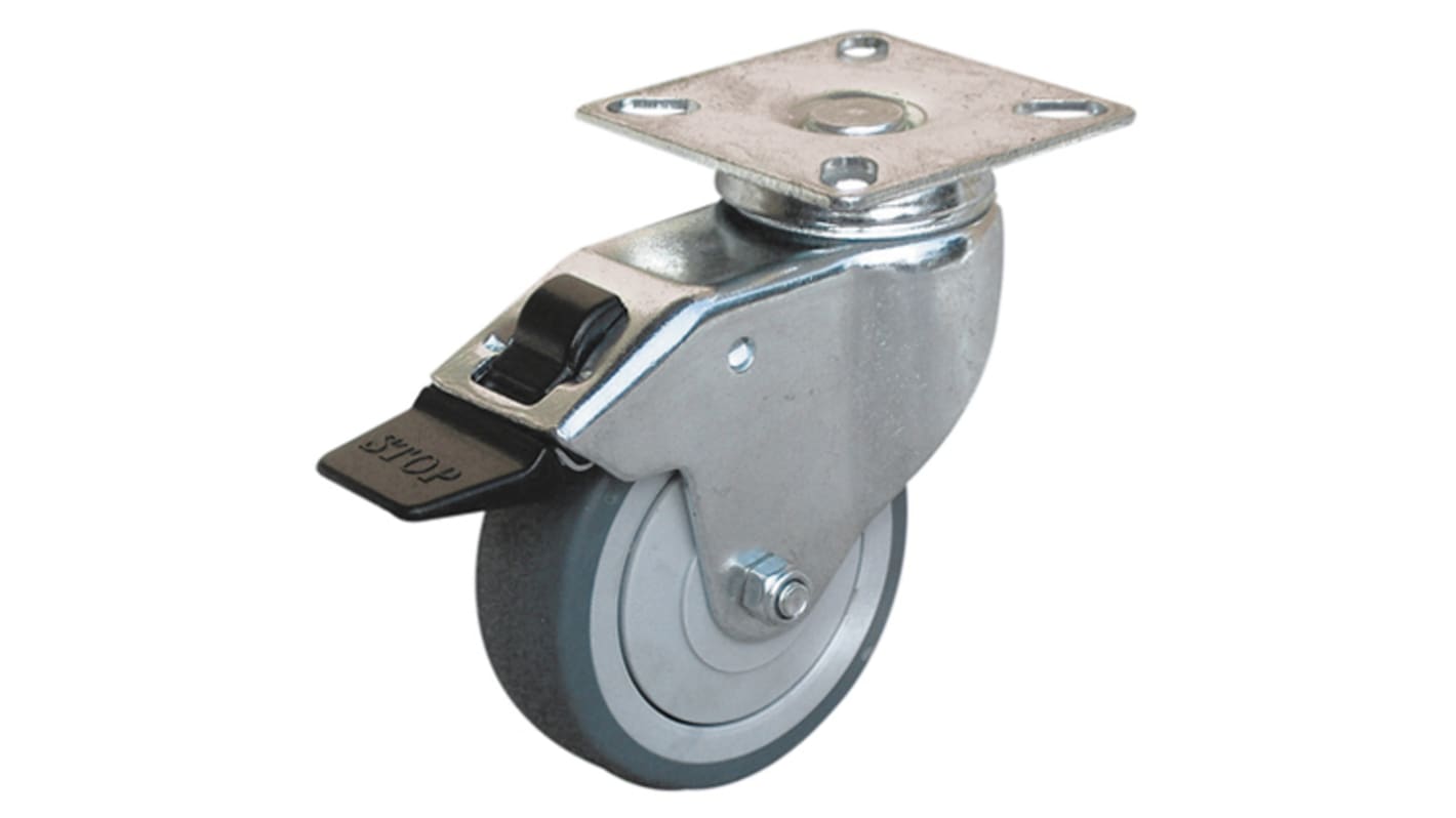 Guitel Hervieu Braked Swivel Castor Wheel, 40kg Capacity, 50mm Wheel