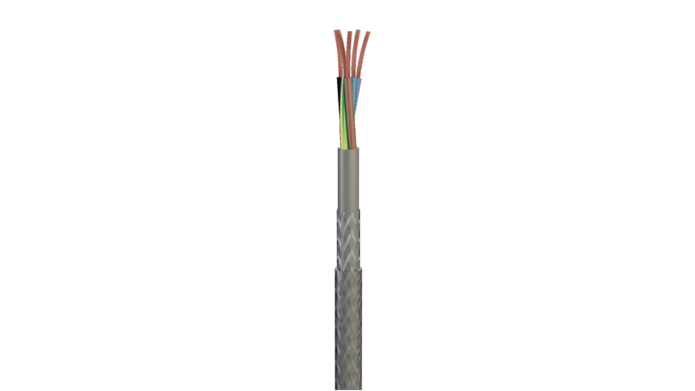 Câble de commande Blindé RS PRO 300 / 500 V, 5 x 1,5 mm², gaine PVC Transparent, 10m