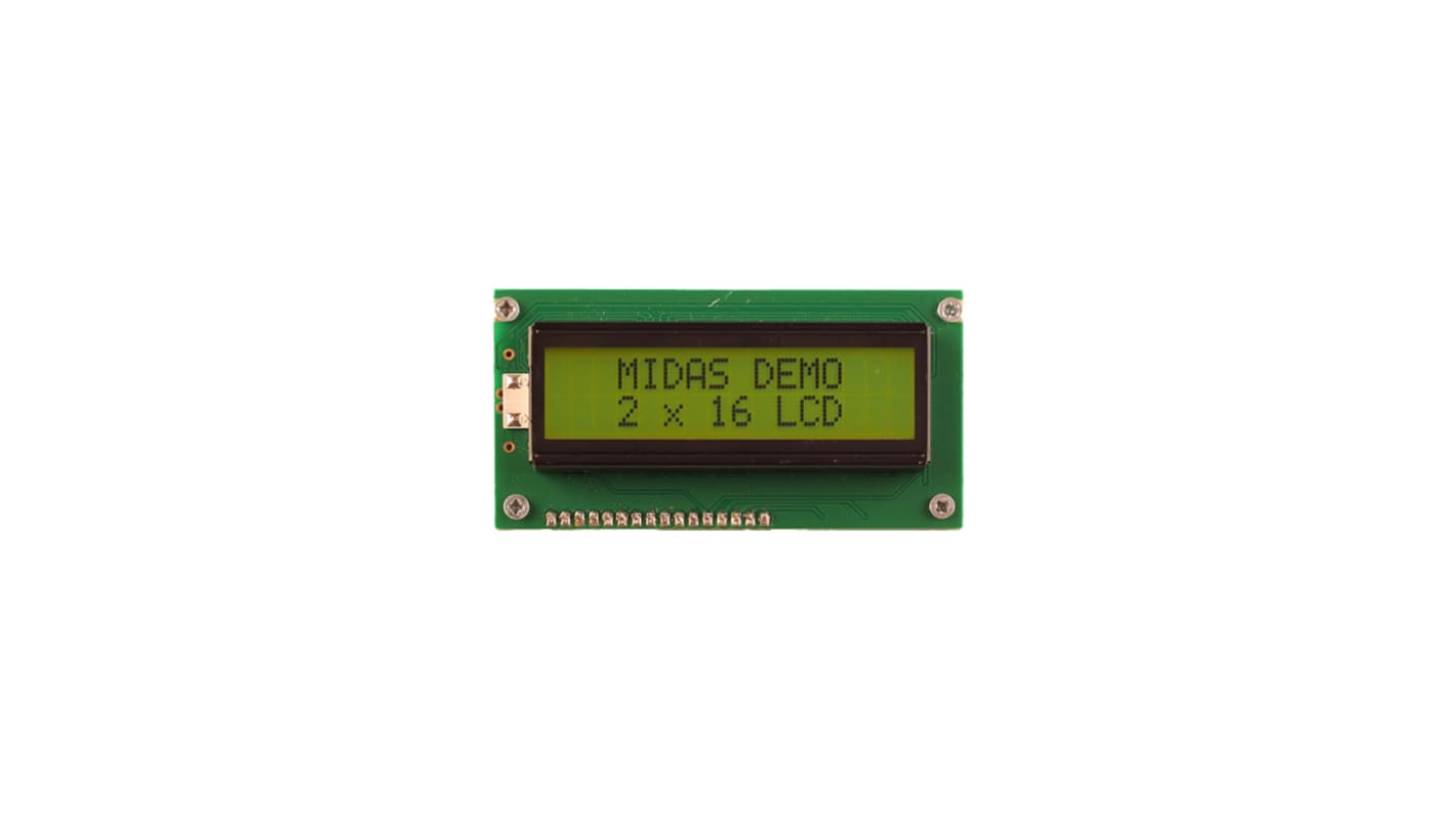 Midas MC21605A6W-SPTLY3.3-V2 LCD LCD Display, 2 Rows by 16 Characters