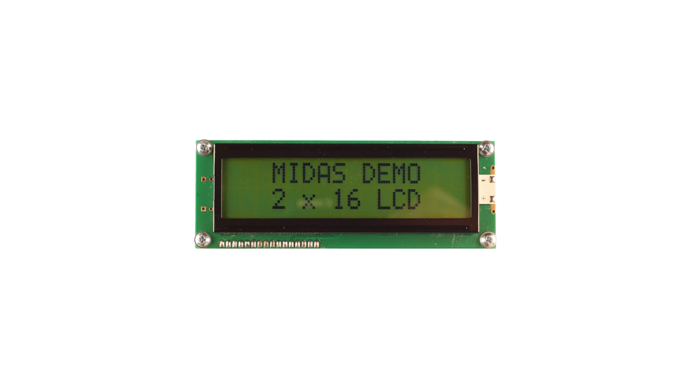 Midas 段码液晶屏, 2行16个字符, 字符高9.7mm