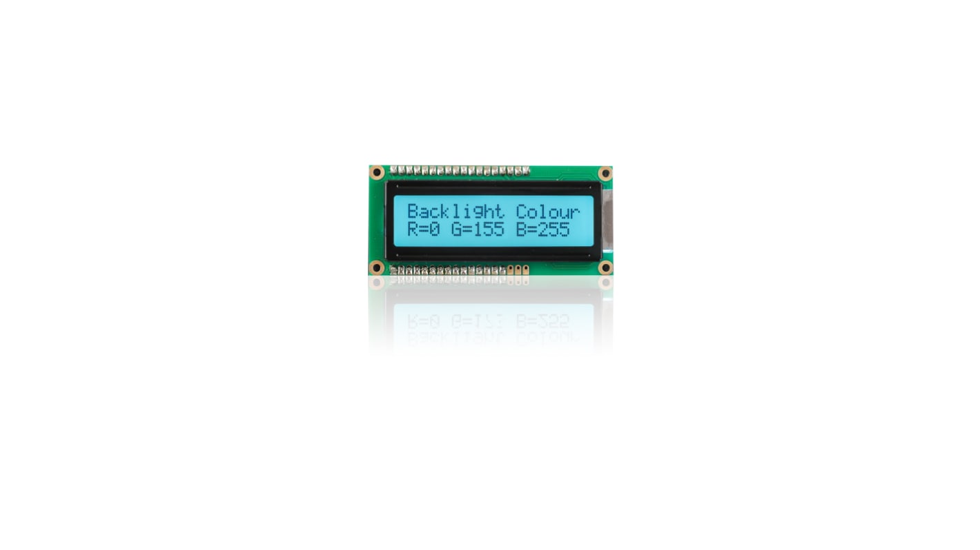 Midas MD21605G6W2-FPTLRGB LCD LCD Display, 2 Rows by 16 Characters
