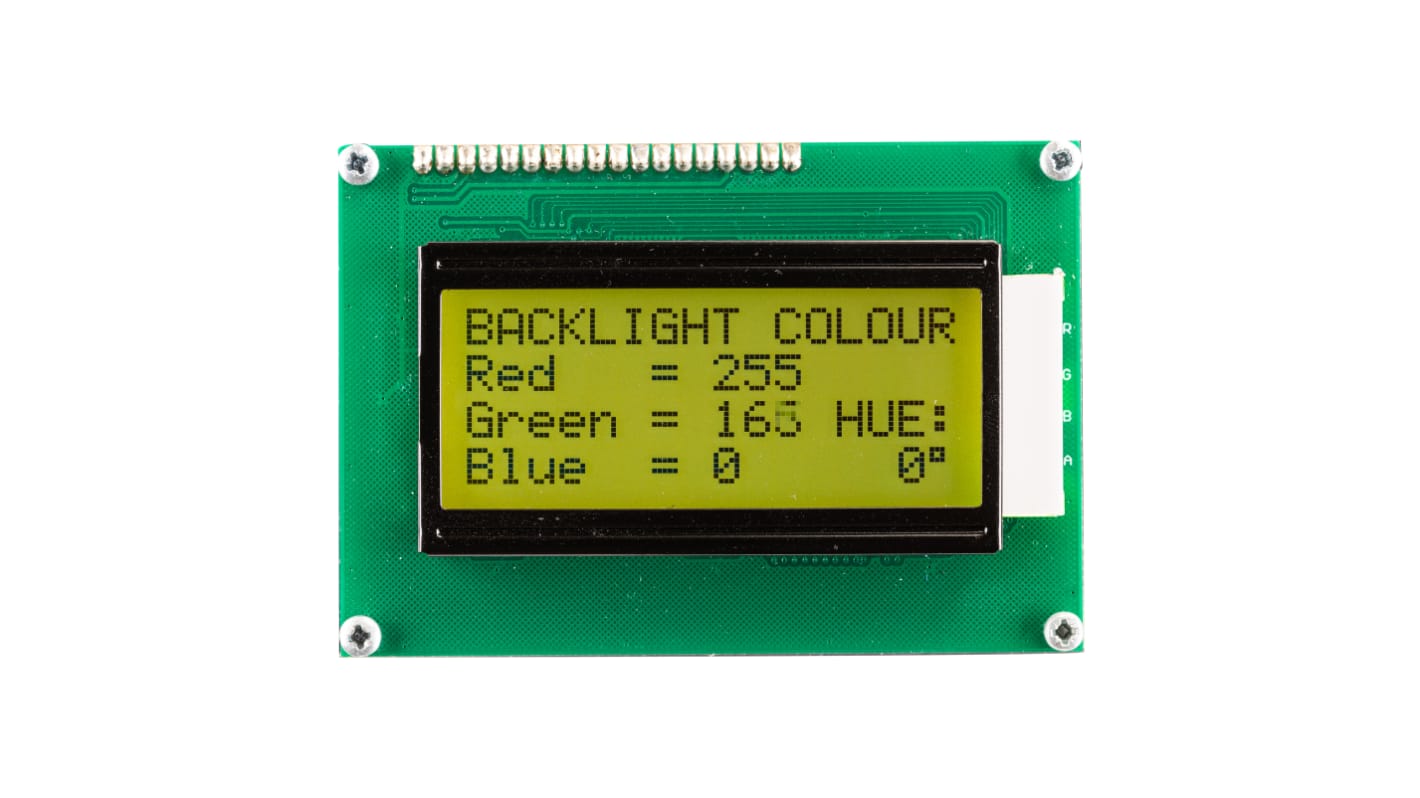 Midas MD41605A6W-FPTLRGB LCD LCD Display, 4 Rows by 16 Characters