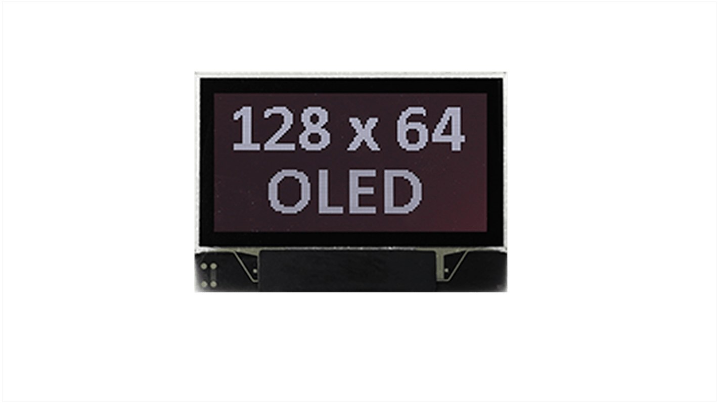 Afficheur OLED, Midas, 0.96pouce, Matrice passive, Blanc, 128 x 64pixels, COG, interface I2C, Parallèle, SPI