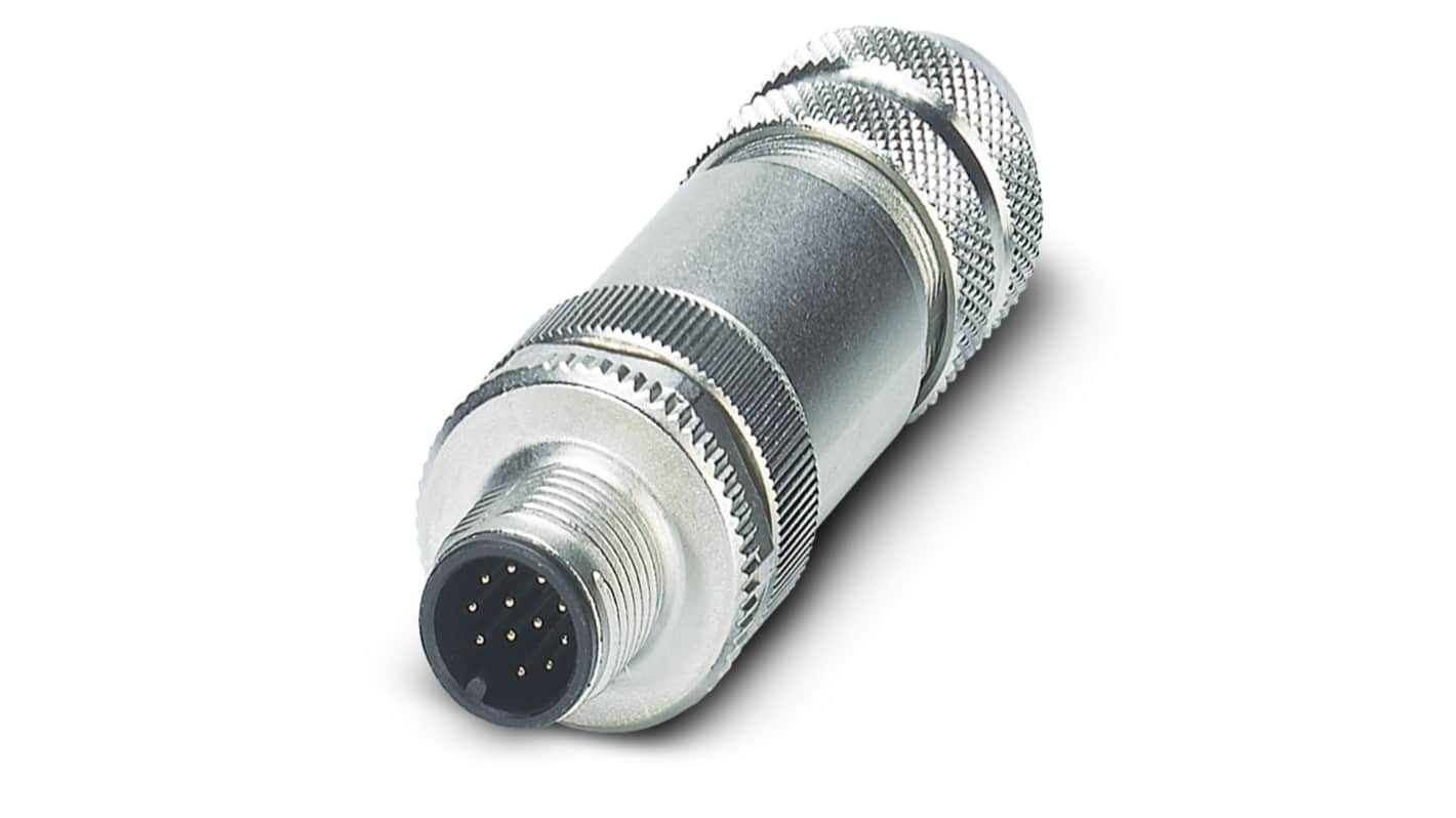 Phoenix Contact Circular Connector, 12 Contacts, Cable Mount, M12 Connector, Plug, Male, IP67, SACC Series