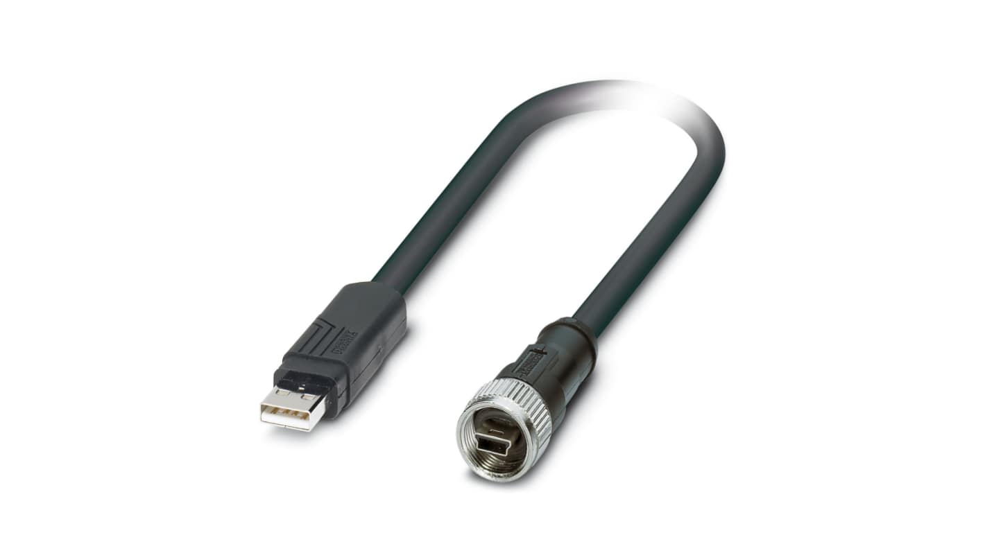 Phoenix Contact , Male USB A to Female Mini USB B, 2m