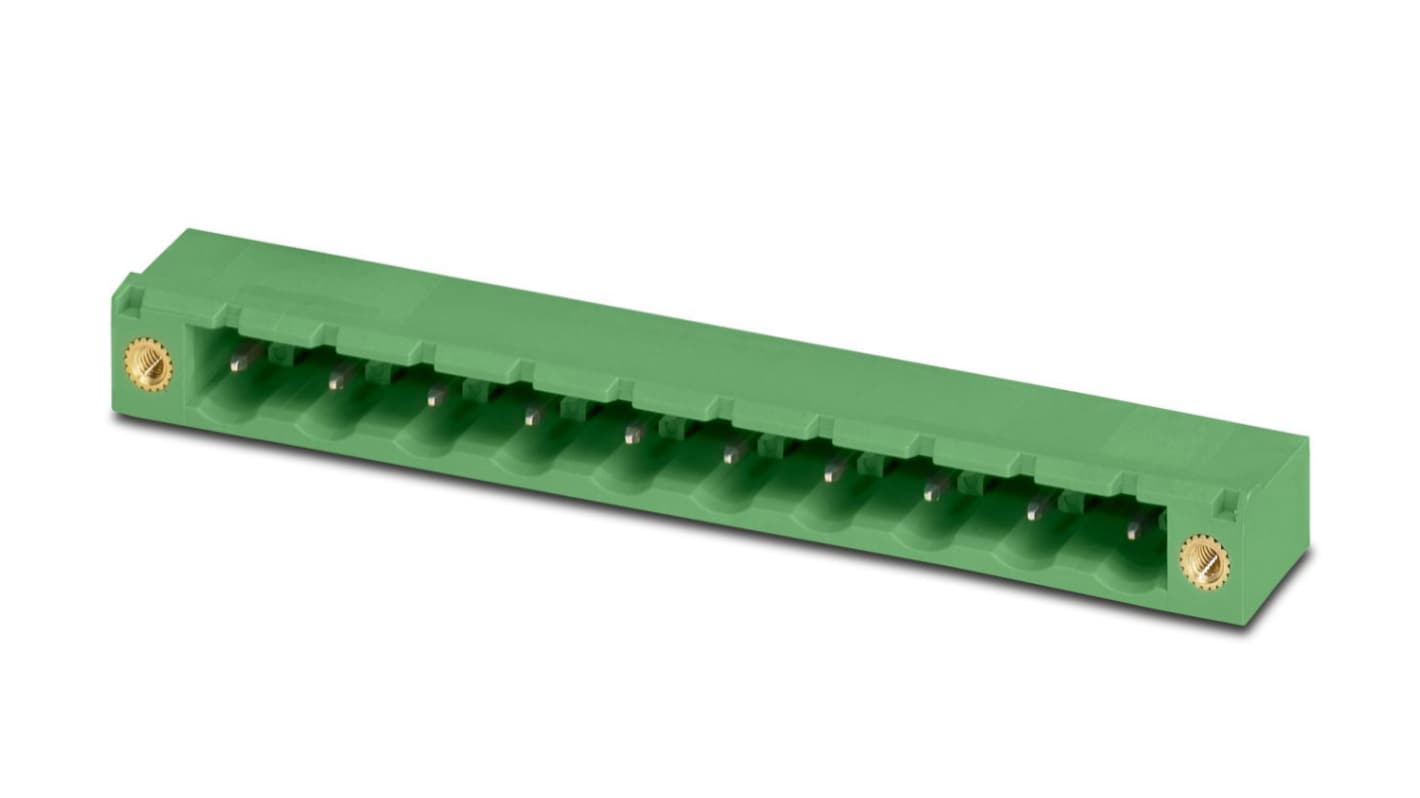 Phoenix Contact, 7.62mm Pitch, COMBICON MSTB, 2 Way, Right Angle, Pluggable Terminal Block, Header, Through Hole,