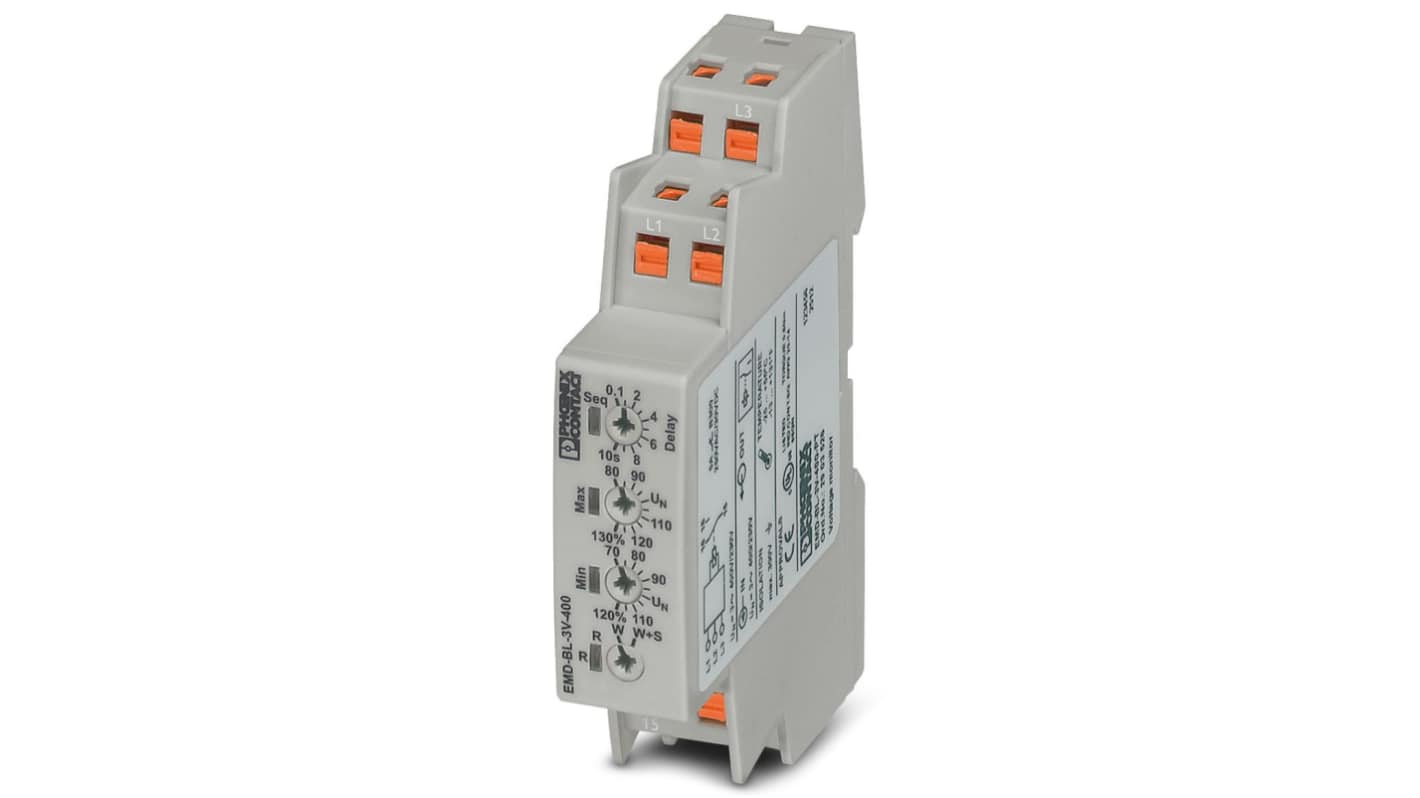 Phoenix Contact Voltage Monitoring Relay, 3 Phase, SPDT