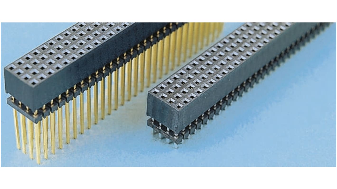 Samtec ESQT Series Straight Through Hole Mount PCB Socket, 120-Contact, 4-Row, 2mm Pitch, Solder Termination