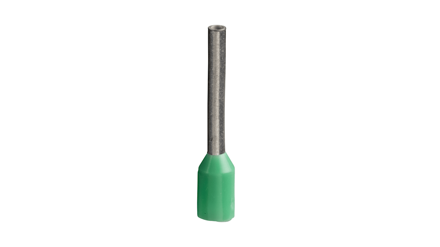 Schneider Electric 绝缘管型端子, 绿色, 0.34mm², Φ1.2mm x 8.2mm引脚, 总长13mm, DZ5CE系列