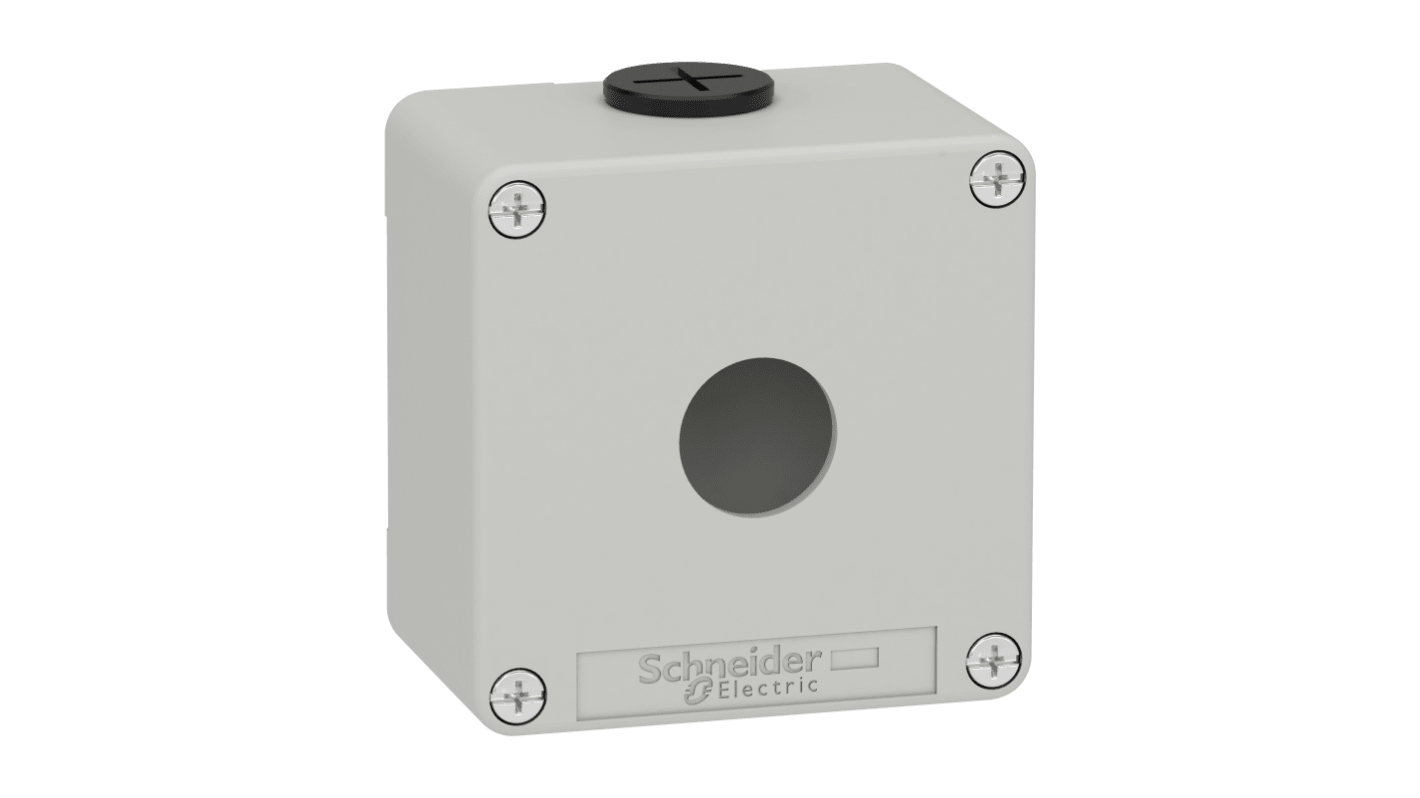 Schneider Electric XAPD Series Grey Die Cast Zinc General Purpose Enclosure, IP65, IP66, IP69, IK07, Grey Lid, 80 x 80