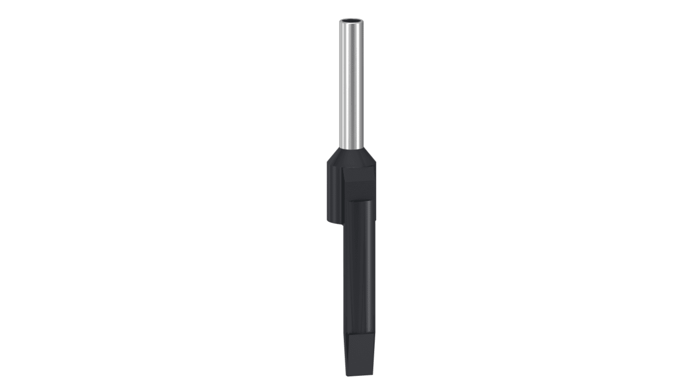 Schneider Electric, DZ5CA Insulated Crimp Bootlace Ferrule, 8mm Pin Length, 2mm Pin Diameter, 1.5mm² Wire Size, Black