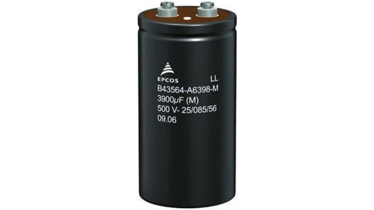 EPCOS 螺钉铝电解电容, 22000μF, 63V 直流, 51.6 (Dia.) x 80.7mm, 最高+85°C, B41456系列