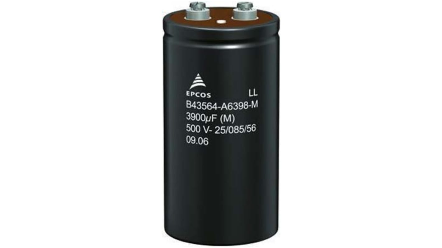 Condensador electrolítico EPCOS serie B43455, 4700μF, ±20%, 400V dc, mont. roscado, 76.9 (Dia.) x 143.2mm