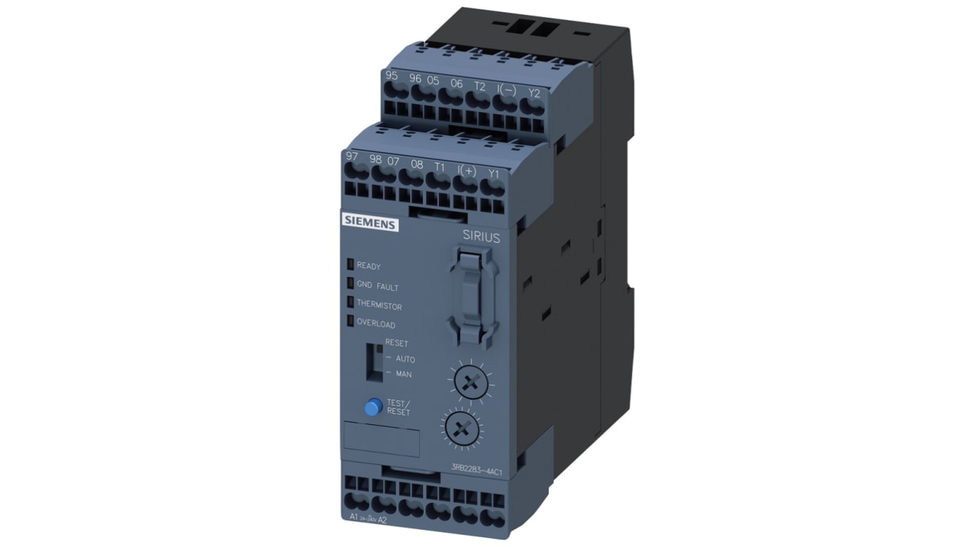 Siemens 3RB Overload Relay 2NO + 2NC, 0.3 → 630 A F.L.C, 630 A Contact Rating, 0.5 W, 24 → 240 V, 3P,