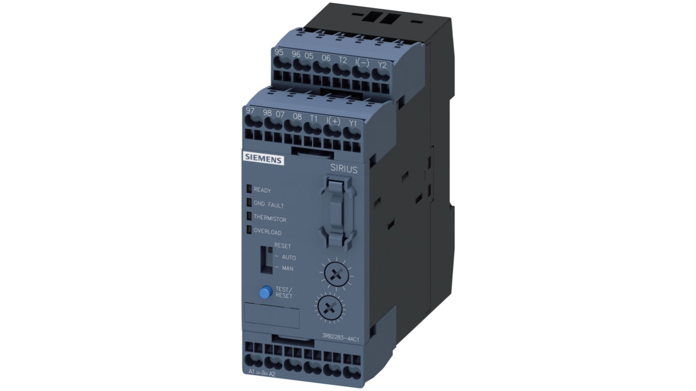 Siemens 3RB Overload Relay 2NO + 2NC, 0.3 → 630 A F.L.C, 630 A Contact Rating, 24 → 240 V, 3P, SIRIUS
