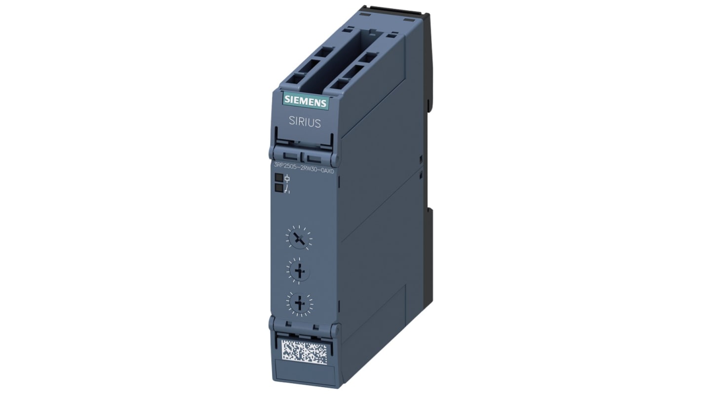 Siemens Snap On Timer Relay, 24 → 240V, 2-Contact, 0.05 → 100h, 10-Function, DPDT