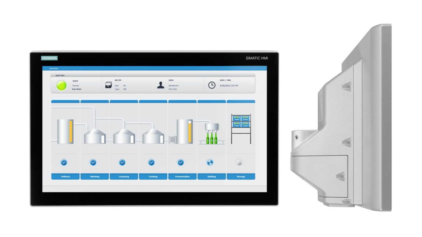 Siemens SIMATIC フラットパネル 15.6インチ 1920 x 1080 IP65