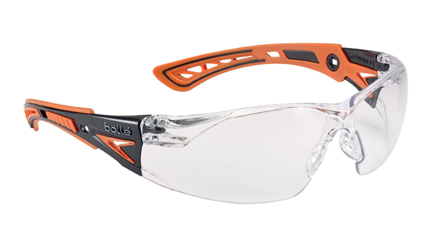 Bolle Safety RUSH+ Anti-Mist UV Safety Glasses, Clear PC Lens