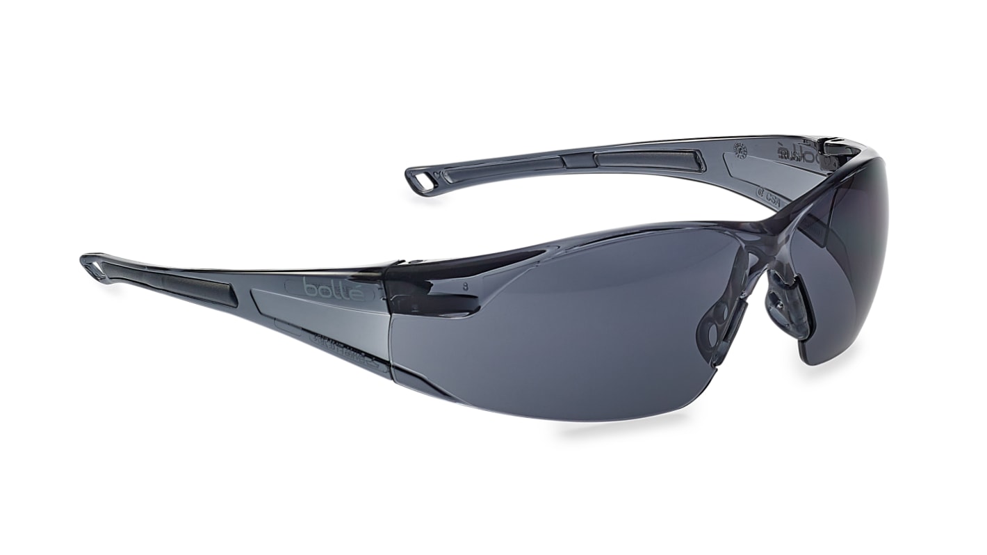 Bolle Safety RUSH Anti-Mist UV Safety Glasses, Smoke PC Lens
