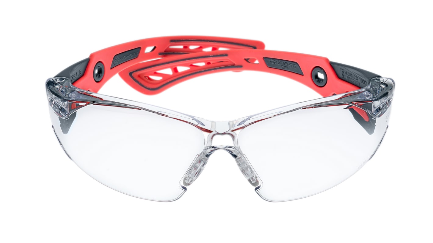 Bolle Safety RUSH+ Anti-Mist UV Safety Glasses, Clear PC Lens