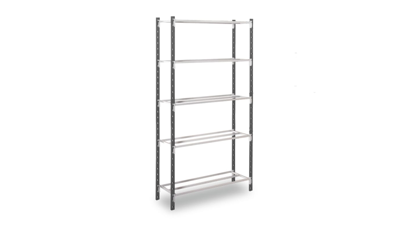 Racks de almacenamiento Manorga, Acero, Gris oscuro, gris claro, 2000mm x 1200mm x 600mm