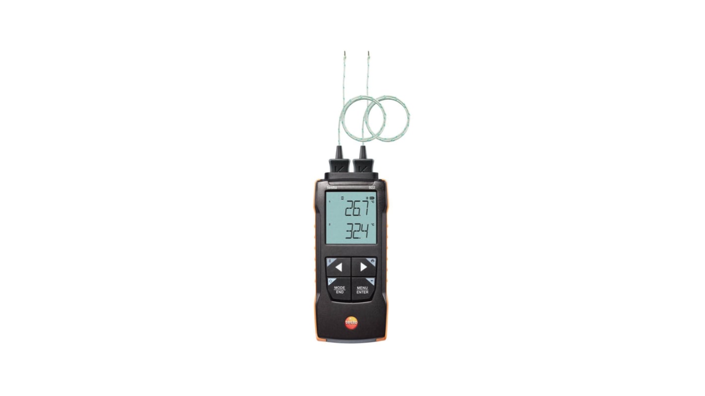 Testo 922 Differential Digital Thermometer for Heating System, Ventilation System Use, K Probe, +1000°C Max
