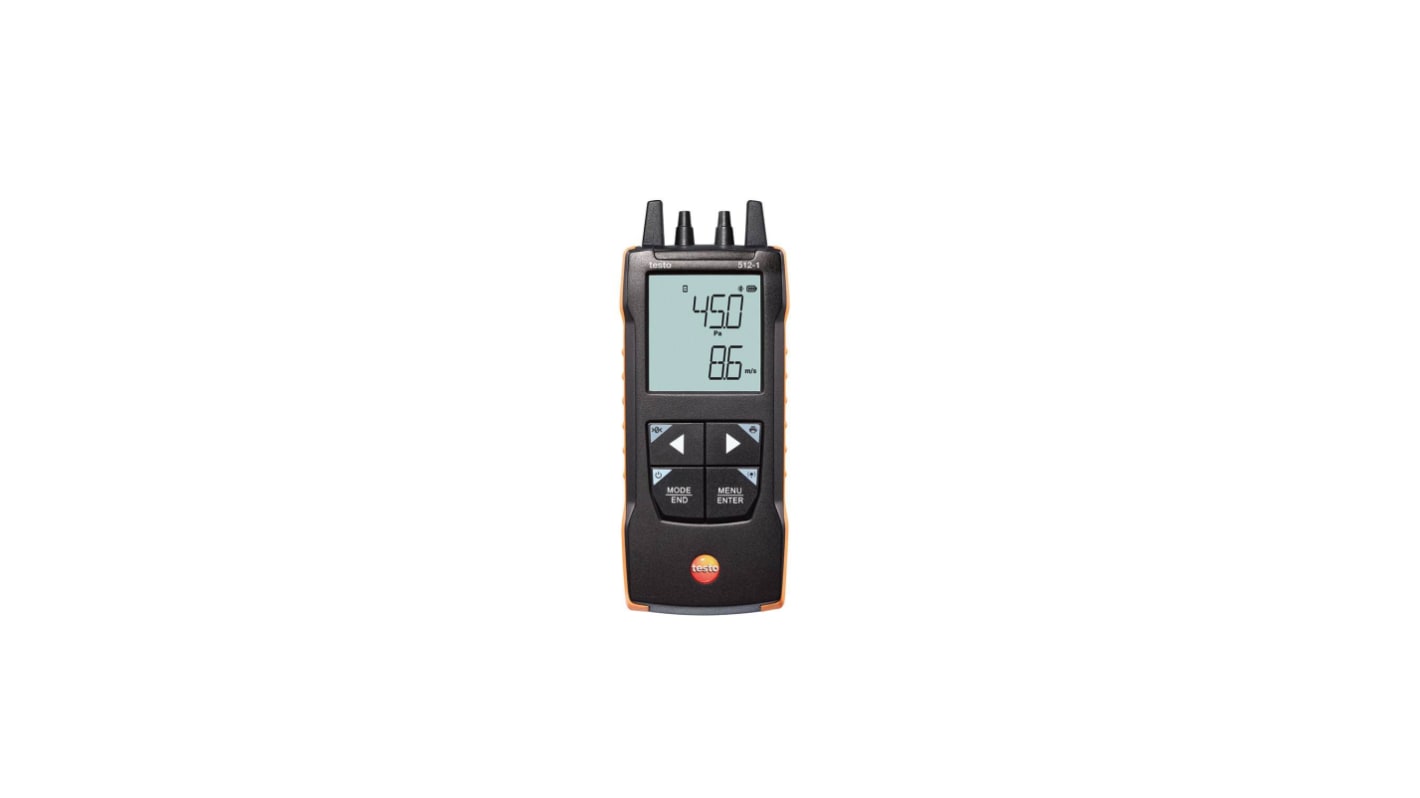 Testo 512-1 Differential Manometer With 2 Pressure Port/s, Max Pressure Measurement 200mbar