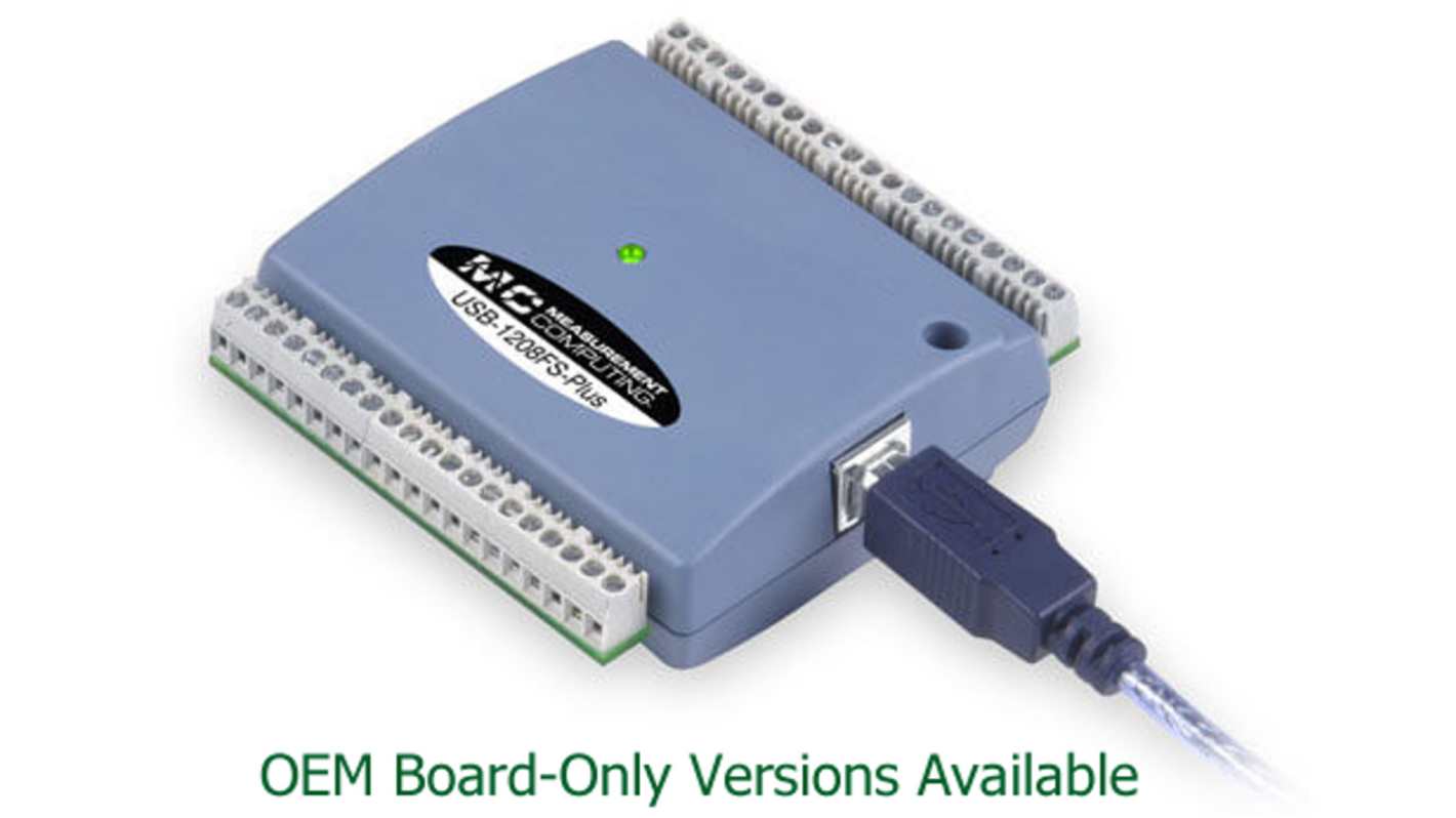 Digilent MCC USB-1208FS Plus Data Acquisition, 12 Channel(s), USB, 50ksps, 12 bits