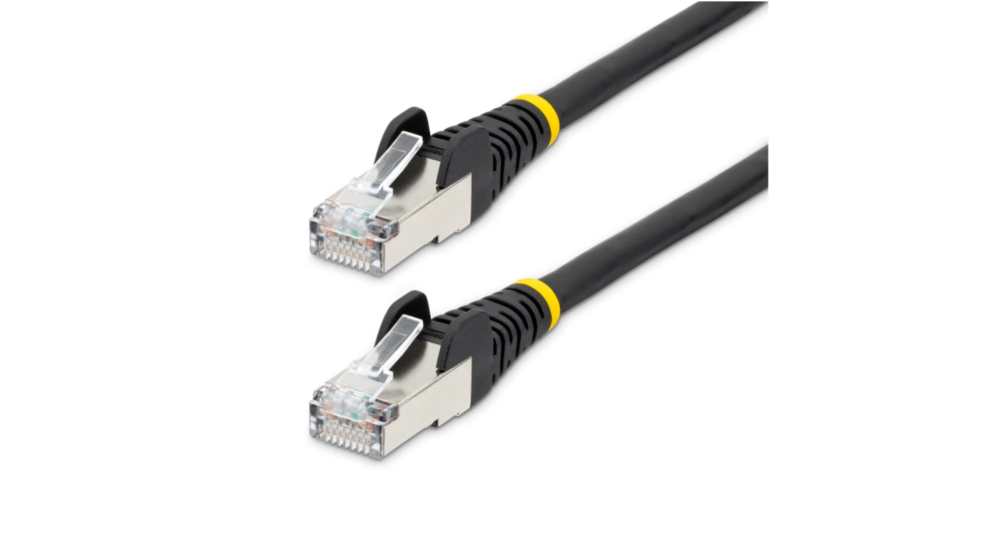 StarTech.com Cat6a Straight Male RJ45 to Straight Male RJ45 Ethernet Cable, Braid, Black LSZH Sheath, 7m, Low Smoke