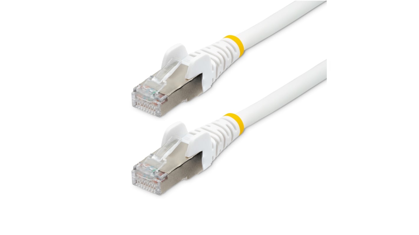 StarTech.com Ethernetkabel Cat.6a, 10m, Weiß Patchkabel, A RJ45 Geflecht Stecker, B RJ45