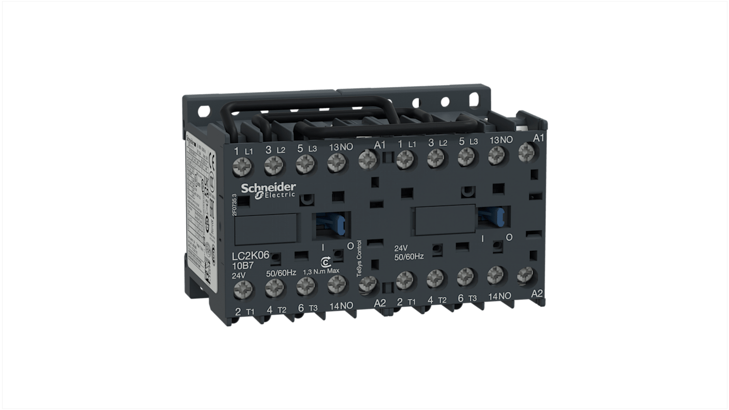 Teleinvertore Reversibile Schneider Electric, serie LC2K, 3 poli, 1 NA + 1 NC, 6 A