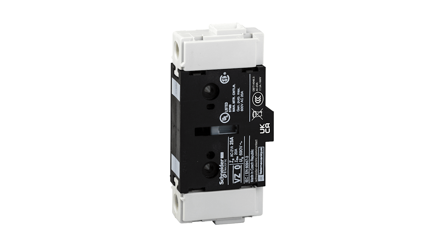 Schneider Electric Auxiliary Contact, 1 Contact, Side Mount