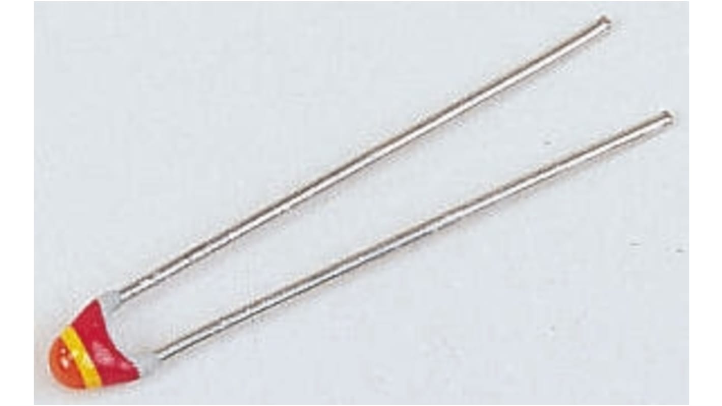 Vishay NTCLE100E3 Thermistor, NTC, 220Ω, 15s, -3.9%/°C, Toleranz ±5%, 500mW, 3 x 24mm