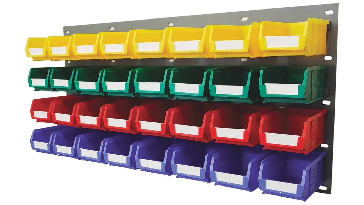 RS PRO PP Louvre Panel Storage Unit x 914mm x 438mm, Blue, Green, Red, Yellow