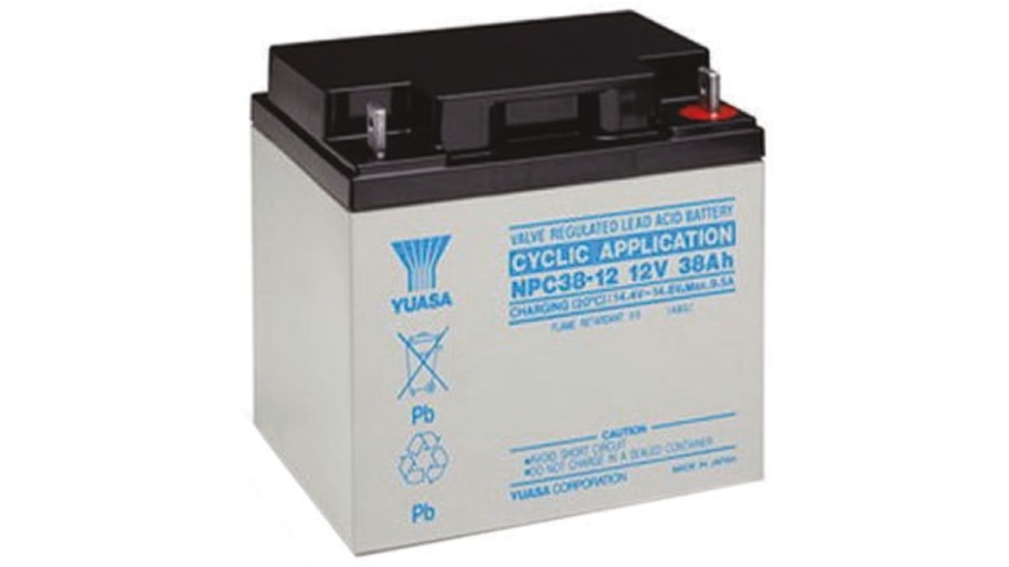 Yuasa 12V M5 Sealed Lead Acid Battery, 38Ah