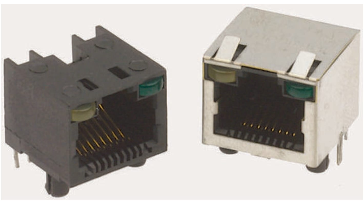 Amphenol ICC RJHS Series Female RJ45 Connector, Through Hole, Cat5