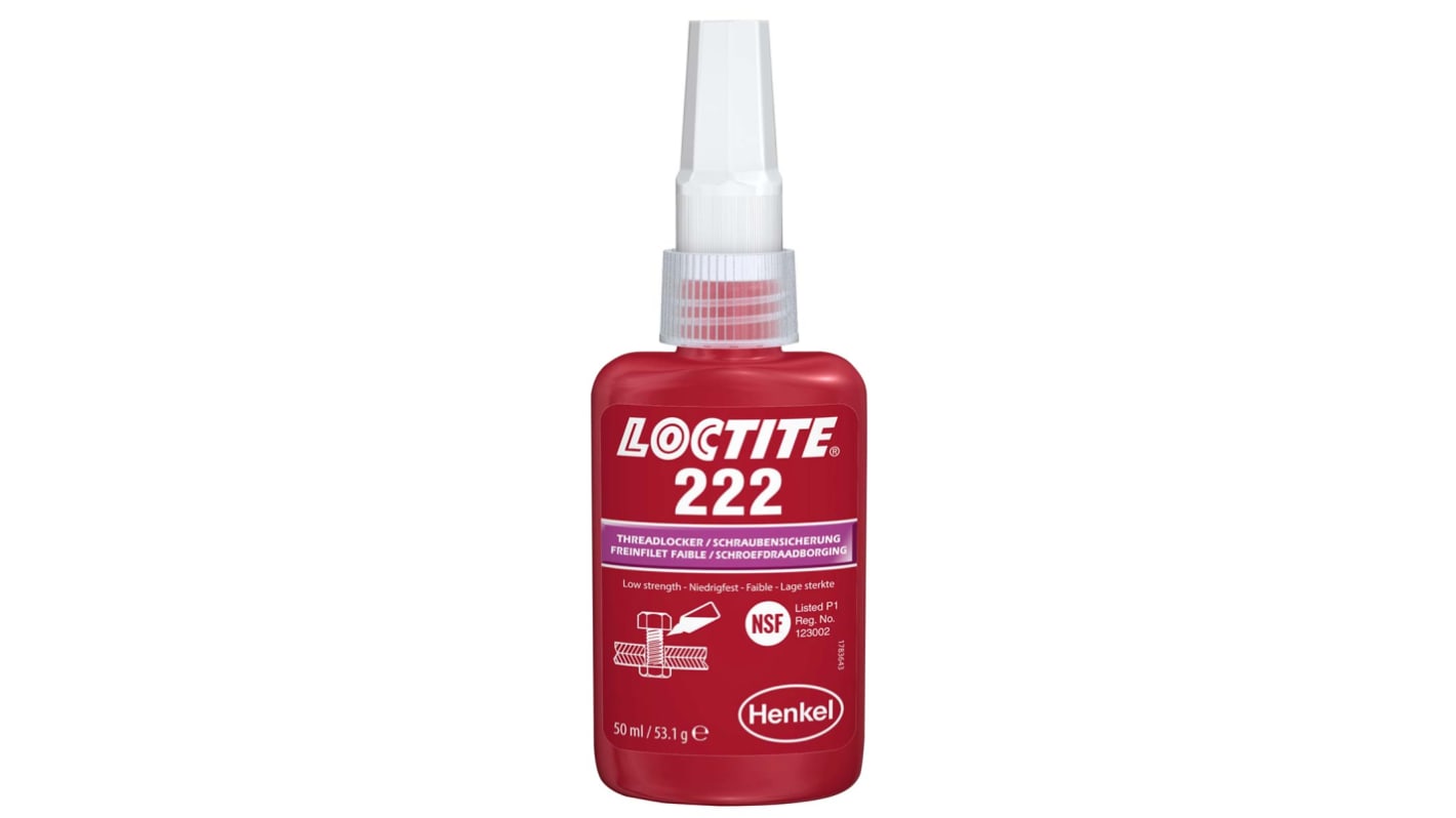 Loctite 222 Schraubensicherungsklebstoff anaerob Flüssig Lila 50 ml, schwach aushärtend in 6 h