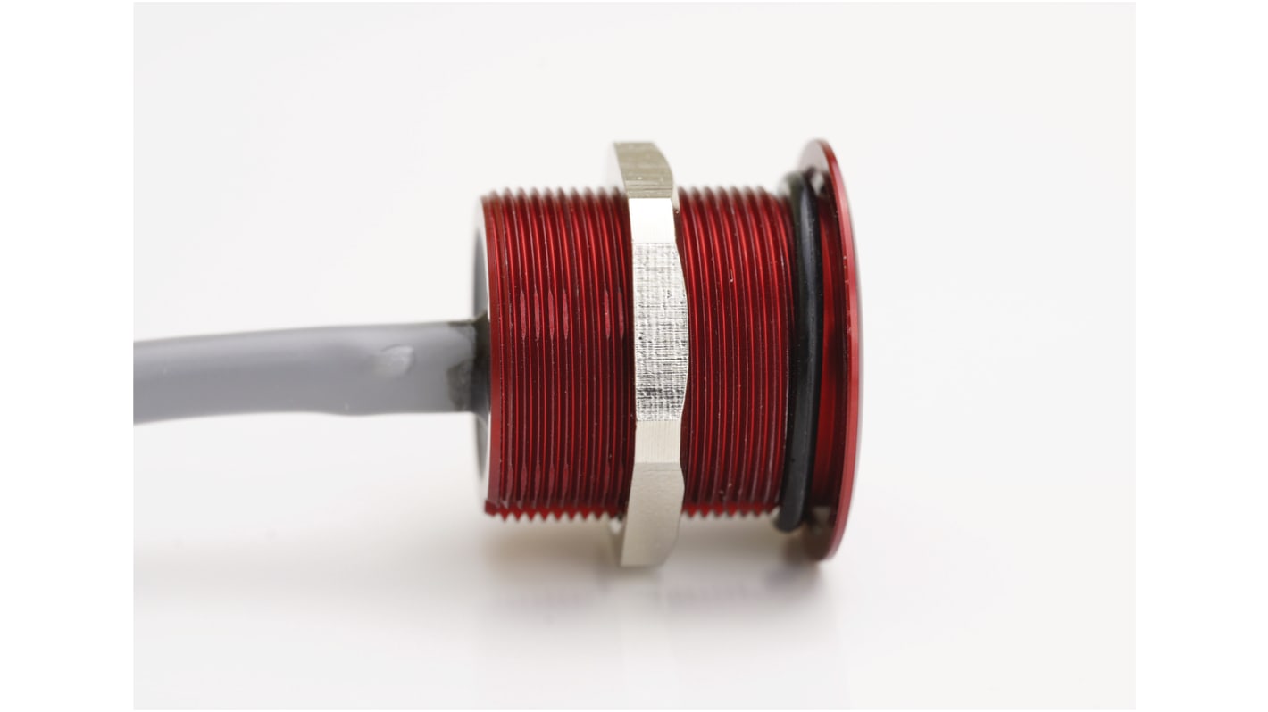 RS PRO Illuminated Piezo Switch, Momentary (NO), SPST, IP69, Flexible Wire, 200mA, -20 → +75°C Red