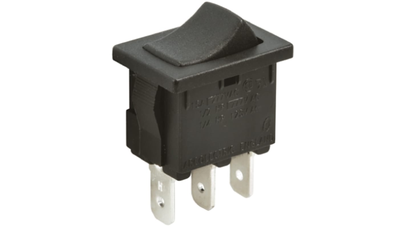 Arcolectric SPDT, On-Off-On Rocker Switch Panel Mount