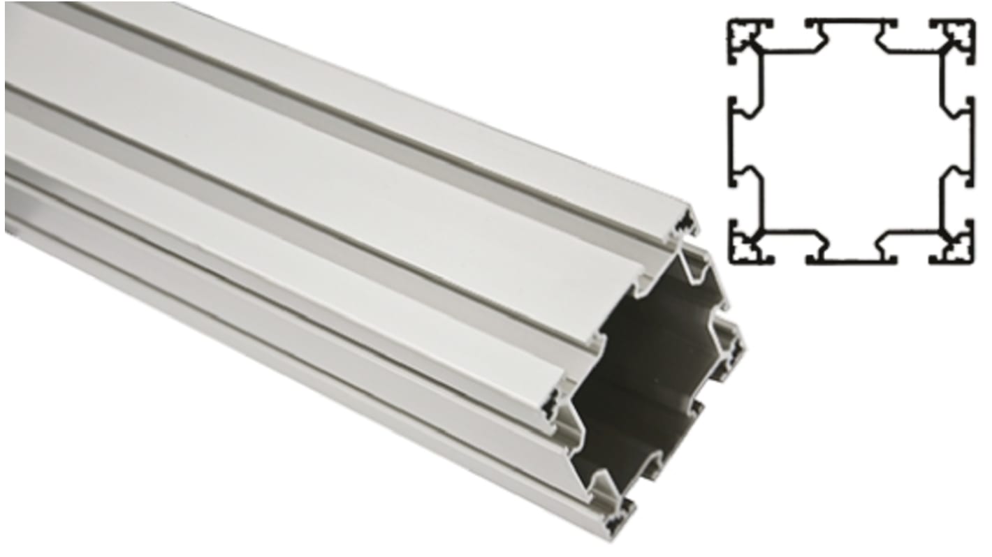 FlexLink Silver Aluminium Profile Strut, 88 x 88 mm, 11mm Groove, 2000mm Length, Series XC